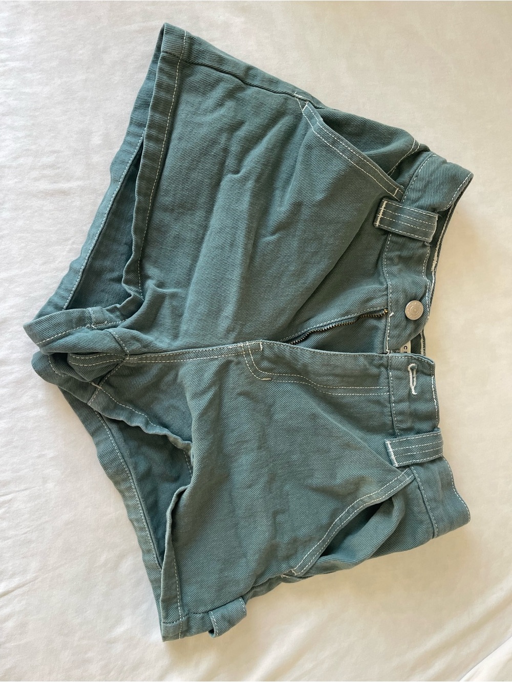 PacSun High-Waist Teal Green Cotton Shorts